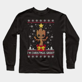 Christmas groot ugly sweater Long Sleeve T-Shirt